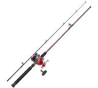 Sougayilang Canna da pesca e mulinello da 2,1 m, canna da surf a 2 sezioni, mulinello rotondo per baitcasting, con manico sinistro/destro, adatto per pesca costiera/barca-R