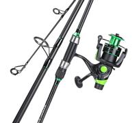 Sougayilang Canna da pesca Surf Combo IM8 Carbon 3 pezzi Travel Spinning Canna con 4000 Dimensioni Mulinello - 9'