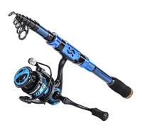 Sougayilang Canna da pesca telescopica. 24 toni, in fibra di carbonio, lavorazione CNC, comoda impugnatura EVA, canna da pesca da viaggio per trote basse, 2,4 m