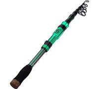 Sougayilang Canna da Pesca telescopica - 24 tonnellate in Fibra di Carbonio, Supporto per Mulinello con fresatura CNC- Green 1.8M