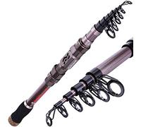 Sougayilang - Canna da pesca telescopica in fibra di carbonio da 24 tonnellate, supporto per mulinello lavorato a macchina CNC- SILVER-1.8M