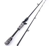 Sougayilang Canna da spinning a 2 sezioni -28 tonnellate di carbonio vuota durevole composito Spin o Bait Canne da pesca con guide in acciaio inox per pesca d'acqua dolce e mare-1.8QB-G