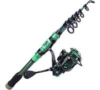 Sougayilang Combinazioni Mulinello a canna da pesca, Mulinelli da pesca telescopici portatili per la pesca in acqua dolce in mare-1.8M