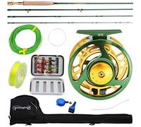 Sougayilang Combo Canna da Pesca a Mosca Con Mulinello, Leggera e Portatile, Pacchetto Completo di Avviamento (Verde)