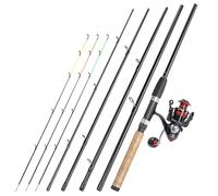 Sougayilang Feeder - Canna da pesca con 3 tips Protable, 3000 misure, per spinning Travel Rod, gamma completa di action carpa, canna da pesca grossa, rosso