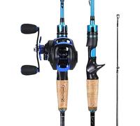 Sougayilang Kit canna da pesca e mulinello da lancio, 1,8 m/2,1 m MH con mulinello da lancio Combo, 2 sezioni-18SE-L