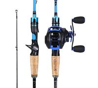 Sougayilang Kit canna da pesca e mulinello da lancio, 1,8 m/2,1 m MH con mulinello da lancio Combo, Combo 2 sezioni-18SE-R