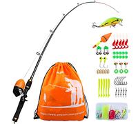 Sougayilang Kit Canna da Pesca per Bambini con Bobina telescopica, Completa, per Ragazzi e Adulti-Orange