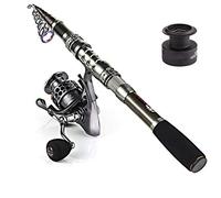 Sougayilang, kit da pesca con canna da pesca telescopica e mulinello da spinning, per viaggi, pesca d'acqua dolce e salata, B074W3V1NF, Only Fishing Rod and Reel, 1.8M/5.91Ft Rod+XY 2000 Reel