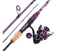 Sougayilang MH Canna da pesca e 2000/3000 Mulinello da filatura, Canna da pesca e Mulinello Commbo Attrezzatura da pesca Ingranaggio da pesca - Viola-1,8 m e 2000 Spinning Reel