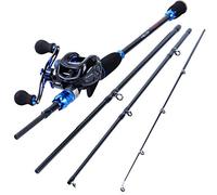 Sougayilang Mulinelli da Pesca e mulinelli da Pesca, canne da Pesca in Fibra di Carbonio da 24 tonnellate con Mulinello da baitcasting, Ingranaggi 7.0: 1 per -1.8M Rod with Left Reel