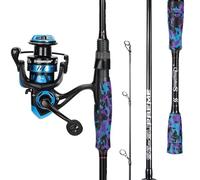 Sougayilang MX-1, canna da pesca e mulinello combinati, canna da spinning a 2 sezioni con mulinello da spinning 11+1BB, set da pesca, per branzino, persico, pesce persico, pesce labbro - attrezzatura