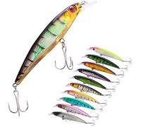 Sougayilang, set di esche da pesca Crankbait top water verosimili dure, ideali per trote, spigole e persici, Style-E 10PCS