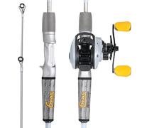 Sougayilang Spinning&Casting - Canne da pesca con grafite, 2 spazi vuoti, mulinello da pesca per pesca persico da 1,8 m, per destrorsi