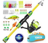 Sougayilang YX - Canna da pesca telescopica portatile e mulinello, con mulinello da pesca per bambini, per ragazzi, ragazze e ragazzi