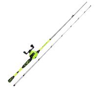 Sougayilang ZJJ Baitcaster - Set di canne e mulini, IM7, in grafite, 2 pezzi, con guide in acciaio inox, 7.2:1, freno magnetico Baitcaster, ruote per acqua salata, pesca d'acqua dolce 21 l