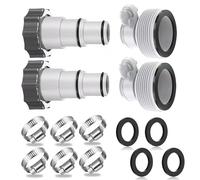 Sougrifow Adattatore di ricambio per tubo della pompa per piscina Intex Above Groud, tubi da 3,8 cm/3,2 cm, confezione da 4 adattatori per tubo con rondella di serraggio, conversione di 2 tipi