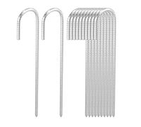 SOUJAP 12 picchetti resistenti da 40 cm per cemento armato, ganci a J in acciaio zincato, picchetti in metallo per campeggio, tenda, gazebo, spiaggia, 40 x 1 cm