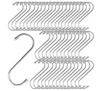 SOUJAP 40 ganci a S grandi, 11 cm, in acciaio inox, a forma di S, per cucina, ufficio, casa, argento