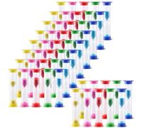 SOUJAP 50 clessidra con sabbia da 1 minuto, 5 piccole clessidra colorate in plastica, 8,7 x 2,5 cm, clessidra con sabbia, per casa e ufficio