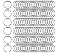 SOUJAP Anelli a forma di libro, 15 mm, in metallo, per rilegatura, anelli sfusi per artigianato e portachiavi, argento, 200 pezzi