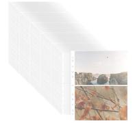 SOUJAP Buste trasparenti per foto formato A4, su un lato, con 2 tasche, per raccoglitori ad anelli, 100 pezzi, 200 tasche, in plastica