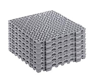 SOUJOY 12 cuscini modulari ad incastro, 30 x 30 cm, tappetino di drenaggio in gomma con fori, antiscivolo, tappetino per scarico del pavimento, tappetino per piscina, doccia, bagno, cucina, patio,