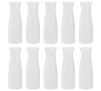 SOUJOY Confezione da 10 vasi da fiori in plastica composita, colore bianco, alto e conico, decorazione per la casa, vaso infrangibile per la decorazione del soggiorno