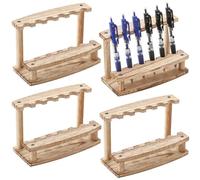 SOUJOY Confezione da 8 portapenne in legno, 6 scomparti, supporto per penne per sopracciglia, organizer per pennelli da trucco, per scuola, ufficio, casa e negozio