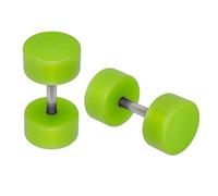 Soul-Cats 1 paio Fake Plugs Borchie verde neon, Dimensioni: 6 mm, colore: verde neon