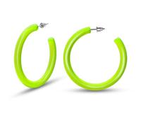 Soul-Cats Bellissimi orecchini a cerchio giallo neon rosa trasparente stile 80