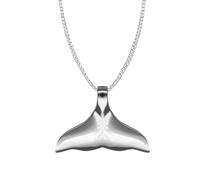 Soul-Cats Ciondolo a forma di pinna di balena in argento 925 con catena, con pinna di pesce delfino