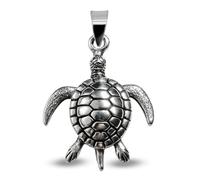 Soul-Cats Ciondolo a forma di tartaruga, in argento 925, con maglie mobili, 30 x 18 mm, a scelta con catena in argento da 40 cm, 30 x 18 mm, Argento sterling, Nessuna pietra preziosa