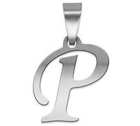 Soul-Cats Ciondolo in acciaio inox a forma di lettera dell'alfabeto, argento. e senza, colore: Buchstabe: P, cod. K152_16