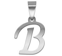 Soul-Cats Ciondolo in acciaio inox a forma di lettera dell'alfabeto, argento. e senza, colore: Buchstabe: B, cod. K152_2