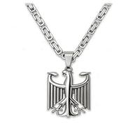 Soul-Cats Collana con ciondolo a forma di aquila federale, in acciaio inox 316L, lucidato a mano, in argento o oro, varie catene e lunghezze 55-70 cm, confezione regalo, 55 cm - Kordelkette, Acciaio