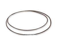 Soul-Cats Collana in pelle, in acciaio inox, chiusura a leva a pressione, nero, marrone, marrone scuro, lunghezza 42-60 cm, 4 spessori 2 3 4 5 mm, 2 mm, dunkelbraun, 60 cm, Pelle