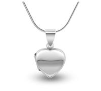 Soul-Cats Grazioso medaglione fotografico a forma di cuore in argento 925 - ciondolo apribile con o senza catena, amuleto ricordo personalizzabile, Kette 40cm & Anhänger, Argento sterling, Nessuna
