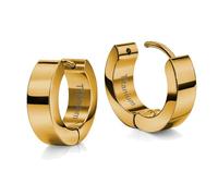 Soul-Cats Orecchini a cerchio con cerniera in titanio oro G23 - Orecchini a cerchio unisex ultraleggeri per donna e uomo diametro 14 mm/larghezza 5 mm