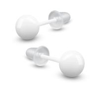 Soul-Cats Orecchini in ceramica con sfera da 6 mm, multicolore, unisex, con chiusura in silicone, leggeri e delicati sulla pelle, 6 mm, Ceramica, Nessuna pietra preziosa