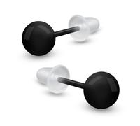 Soul-Cats Orecchini in ceramica con sfera da 6 mm, multicolore, unisex, con chiusura in silicone, leggeri e delicati sulla pelle, 6 mm, Ceramica, Nessuna pietra preziosa