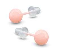 Soul-Cats Orecchini in ceramica con sfera da 6 mm, multicolore, unisex, con chiusura in silicone, leggeri e delicati sulla pelle, 6 mm, Ceramica, Nessuna pietra preziosa