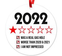 Soul Décor Il 2022 è stato un vero buco di gas peggiore degli ornamenti natalizi del 2020 e del 2021, sacchetto di velluto incluso, grande ornamento rotondo in metallo da 9,5 cm