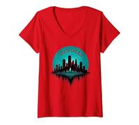 Soul of Chicago House Music - Top da Uomo con Grafica Maglietta con Collo a V, Donna, Rosso, S
