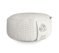 Soul Pillow - Cuscino da meditazione, rotondo, con imbottitura di farro biologico, rivestimento in 100% cotone, lavabile a 40°C, per meditazione e yoga, colore crema