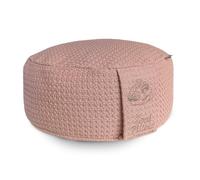 Soul Pillow Cuscino da meditazione, rotondo, con imbottitura di farro biologico, rivestimento in 100% cotone, lavabile a 40°C, cuscino da pavimento per meditazione e yoga, colore rosa pesca