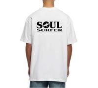 Soul Surfer Back Frontprint Oversize T-shirt in cotone pesante, bianco, S