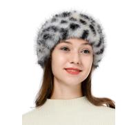 soul young Fascia in pelliccia sintetica con elastico per paraorecchie da donna per l'inverno (Taglia unica, Nero Leopardo)