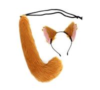 soul young Set di coda di volpe e orecchie in finta pelliccia, costume da gatto per donne, costume per cosplay di animali, per adulti, Halloween, Natale, carnevale, feste (marrone)