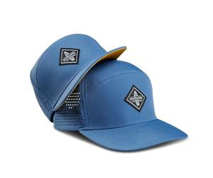 Soulbuddy - Set di 2 Cappellini da Basecap Coordinati papà e Figlio - Berretti Traspiranti Uomo e Bambino - Look Mini Me Famiglia - Idea Regalo Originale (IT, Testo, M, Blu Giallo)